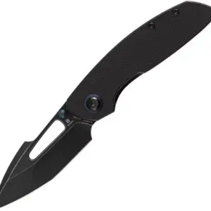 Tenable Link Folding Knife 3.0" Blackwash 14C28N Blade Black Micarta Handle Triple Stripe Knives Design B1068A4