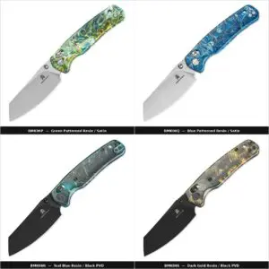 Bestechman Cicada's Wing BMK06 Folding Knife — 3.15" 10Cr15MoV Blade | Patterned Resin Handle