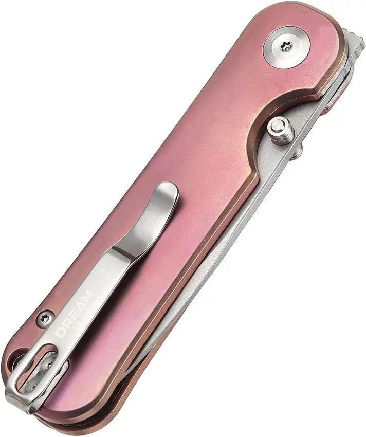 DREAMTECH Knife - Titanium Handle Button lock VG10 Blade Knife D4245TP