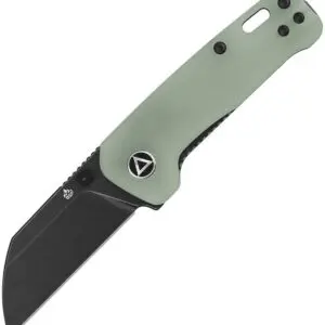 QSP Penguin Mini Liner Lock Pocket Knife Black Stonewashed14C28N Blade with Jade G10 Handle QS130XS-F2
