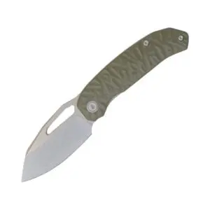Compact folding knife with a textured handle and a robust blade.