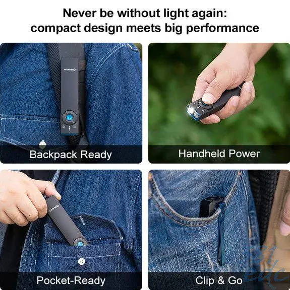 Olight Arkfeld Pro Flat EDC Flashlight – Black | 1300 Lumens, UV + Green Laser - Image 2