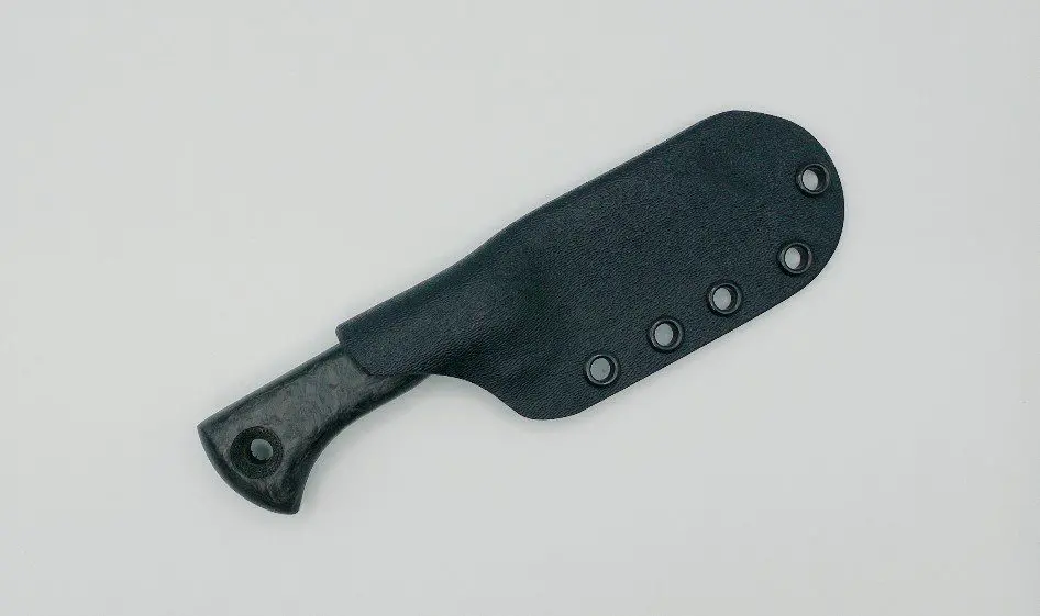 Fitted black sheath for Fire Creek Forge Buckthorn Wharncliffe knife