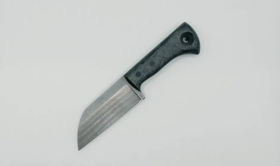 Fire Creek Forge Buckthorn Wharncliffe knife, back side full profile