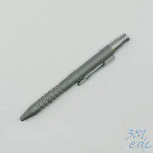 Griffin titanium mini click pen blasted and tumbled finish