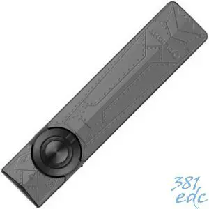 Olight ArkPro Phantom Squadron EDC flashlight top view showing fighter jet-inspired engraved rivet lines and selector dial