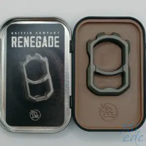 Griffin Renegade titanium blasted and tumbled with engraved tin