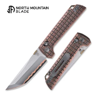 North Mountain Blade 2418-CU-G-5 Crossbar Lock 5-Layer Copper Steel 3.5" Blade Japanese-style tactical folding knife
