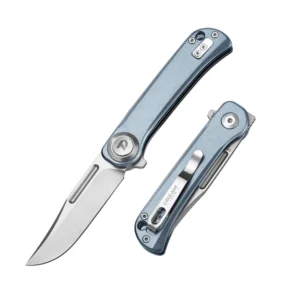 DREAMTECH Knife - Aluminum Handle D2 Blade Button Lock D4055AG