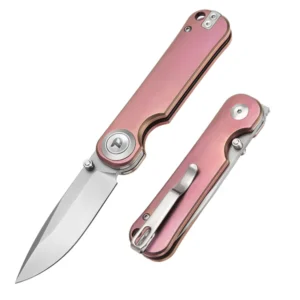 DREAMTECH Knife - Titanium Handle Button lock VG10 Blade Knife D4245TP