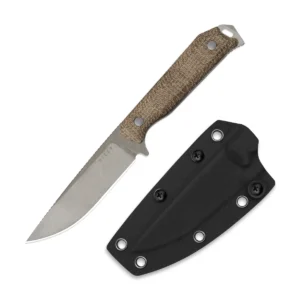 Kizer Begleiter® Fix | 3V+Hollow Grind | Burlap Micarta | Hollow Grind | 1045MD1