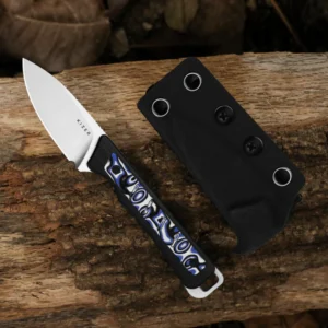 Kizer Whiskey Jack | Multiple Carry Options | Vortex Pattern Micarta | Skeletonized Tang | AEB-L | 1108A6