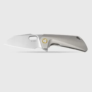 Kizer Takahe | Titanium Handle | Gold Pivot Collar | Stonewashed | Ki3701A1