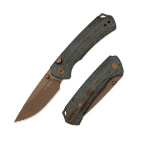 Kizer T1 BD | Button Liner Lock™ | Sunset Metal PVD | Nitro-V | Norplex UltreX Micarta | V3490.2BA2
