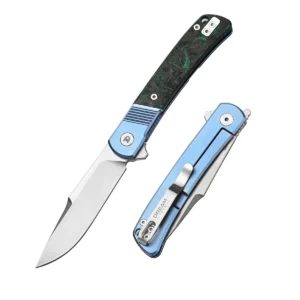 DREAMTECH Knife – Titanium & Carbon Fiber Handle VG10 Blade Frame Lock D4368BL
