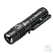 Wuben C2 black flashlight rear view showing USB-C charging port and tail cap